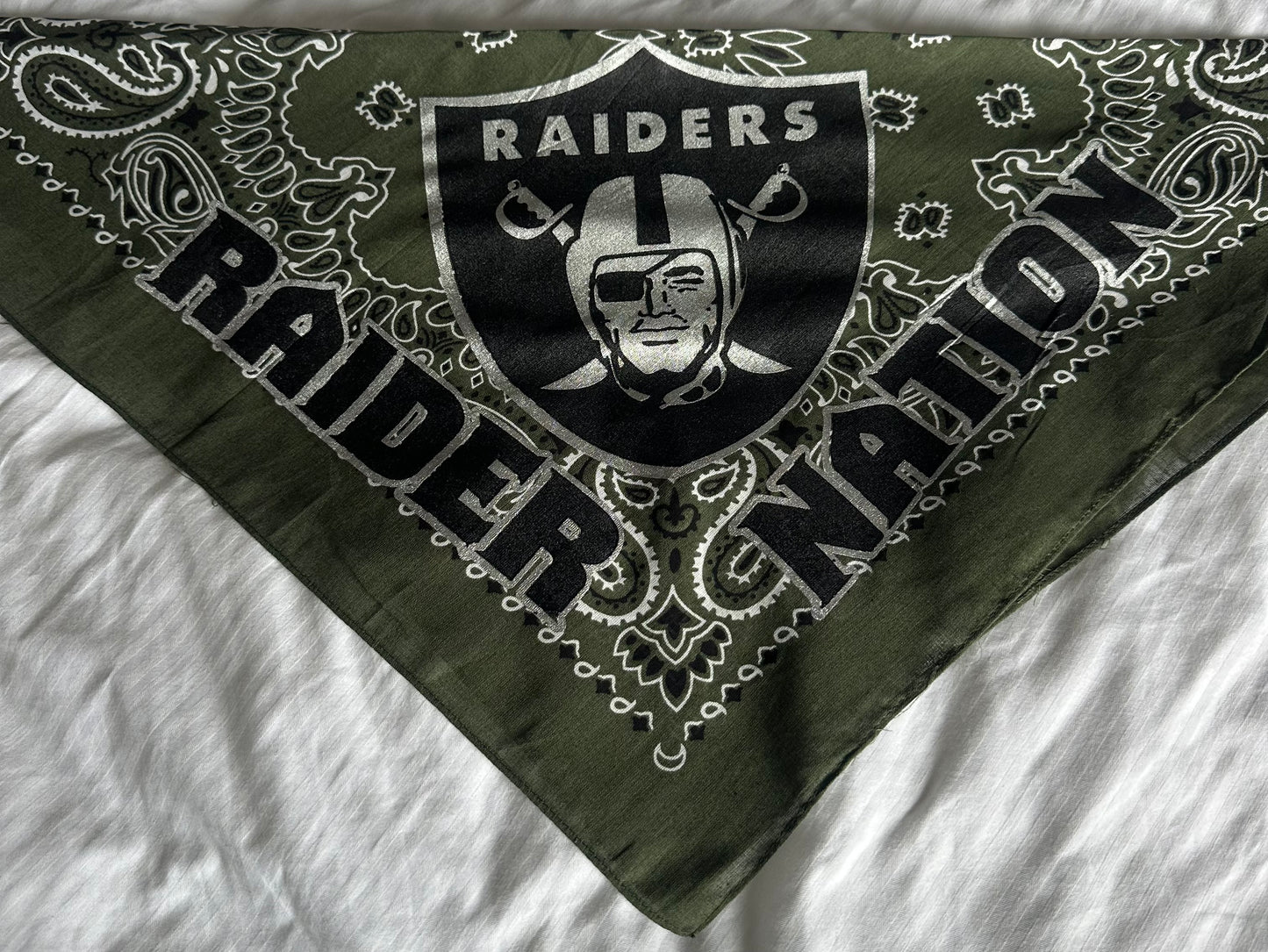Raider Nation Bandana Olive Green